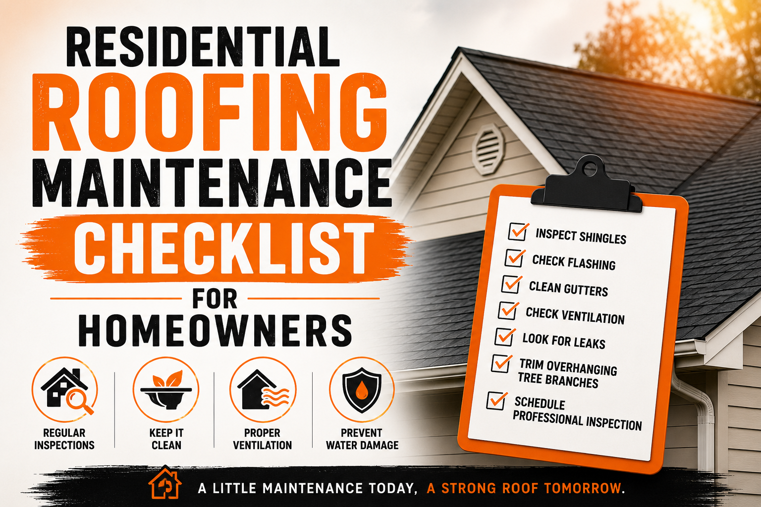 Residential Roofing Maintenance Checklist for Homeowners