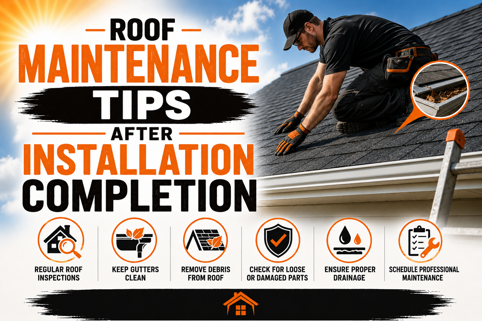 Roof Maintenance Tips After Installation Completion