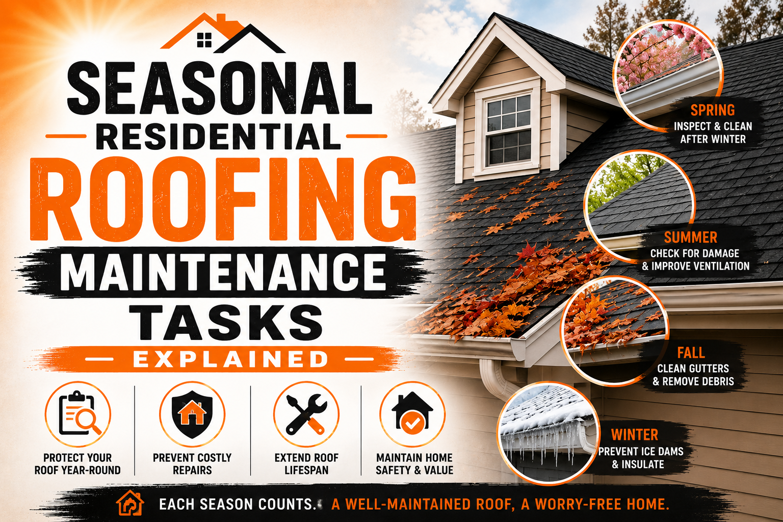 Seasonal Residential Roofing Maintenance Tasks Explained