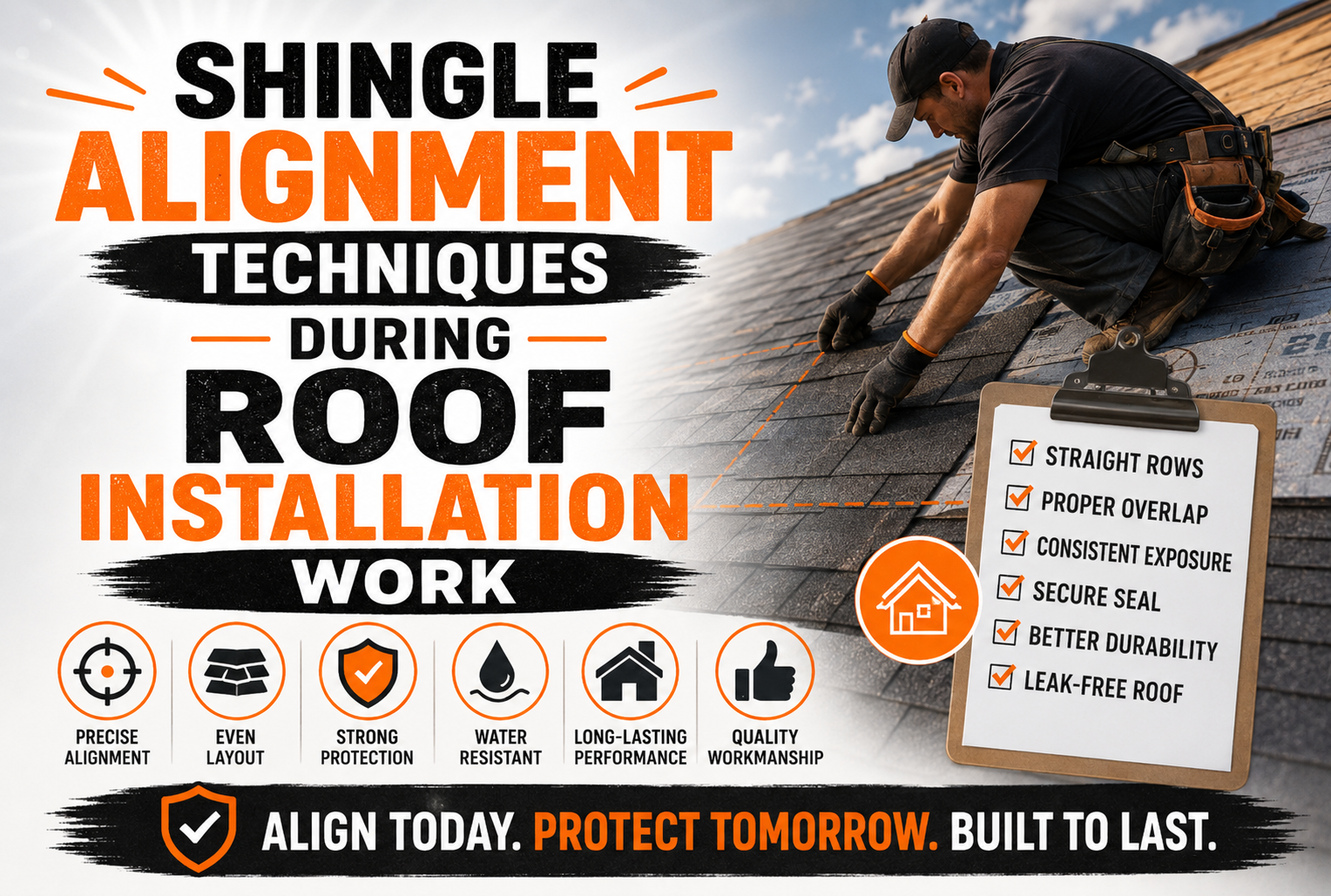 Shingle Alignment Techniques During Roof Installation Work