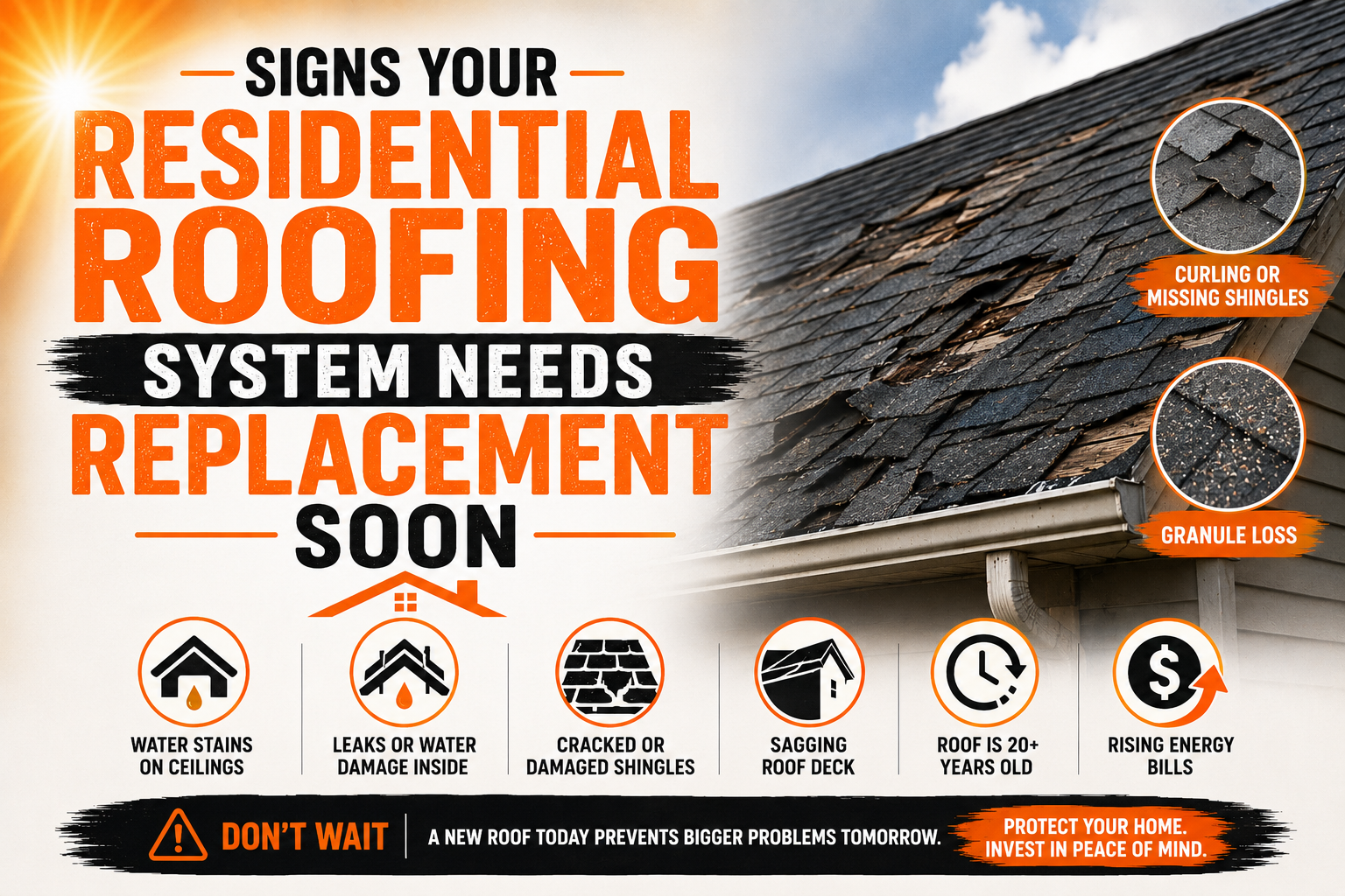 Signs Your Residential Roofing System Needs Replacement Soon
