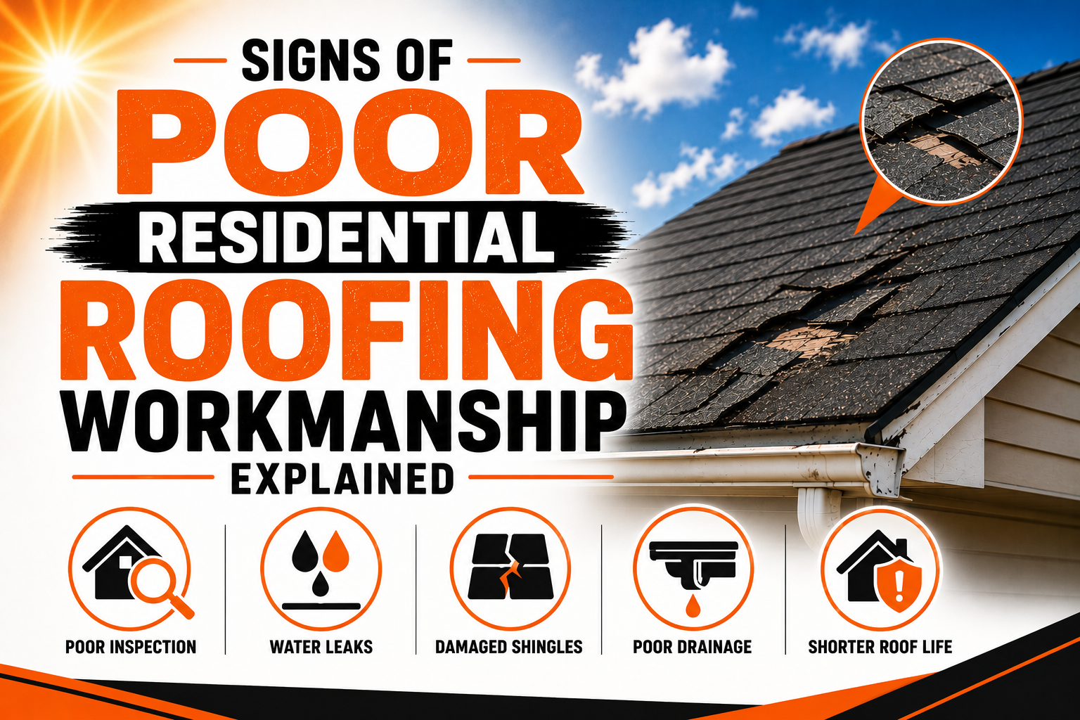 Signs of Poor Residential Roofing Workmanship Explained