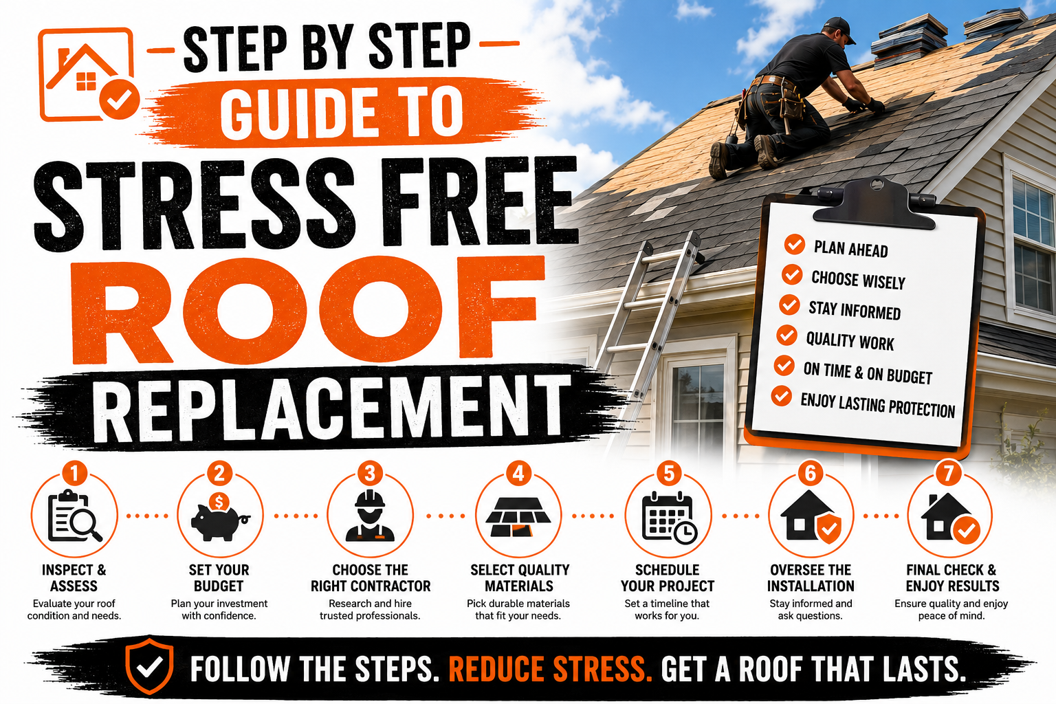 Step by Step Guide to Stress Free Roof Replacement