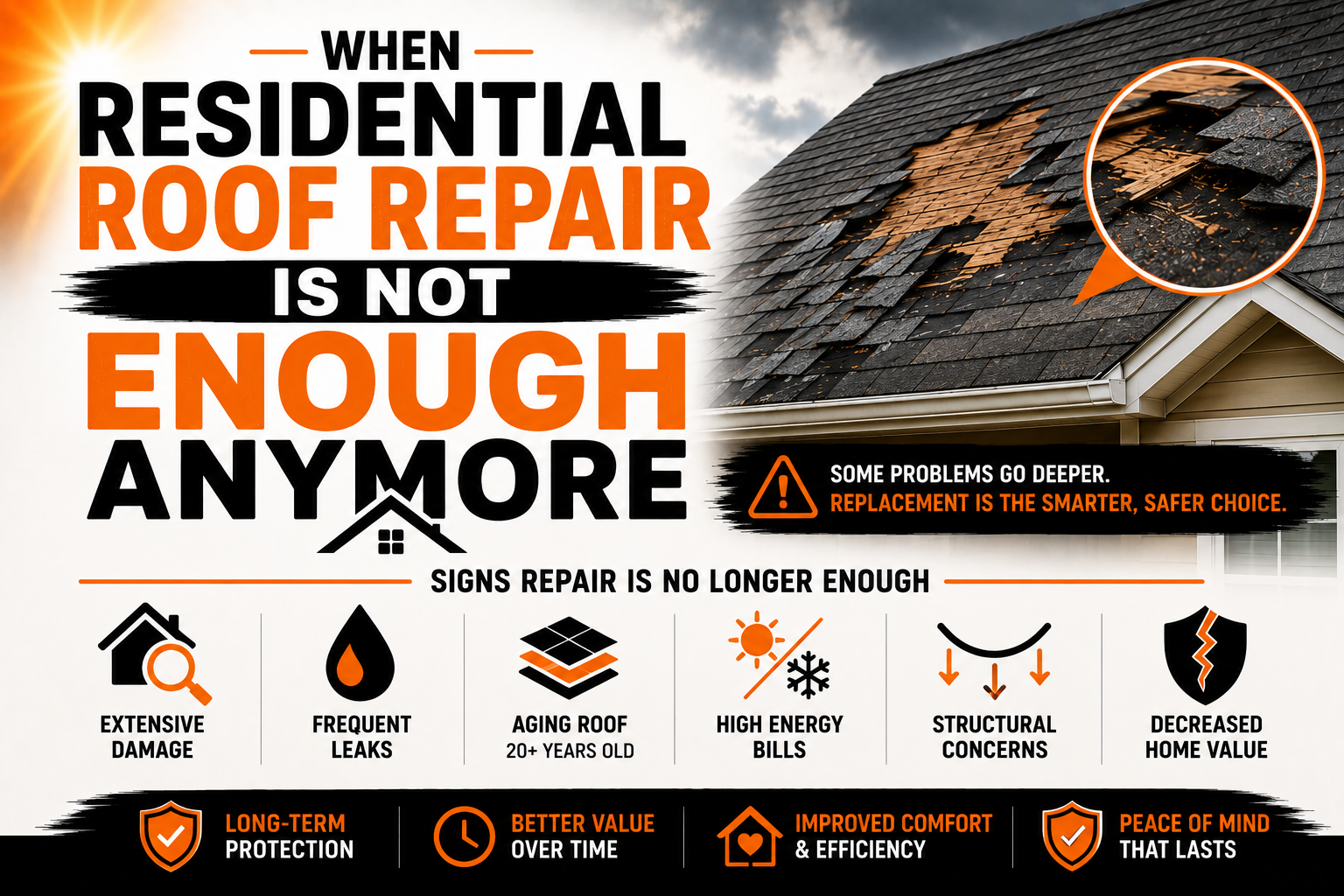 When Residential Roof Repair Is Not Enough Anymore