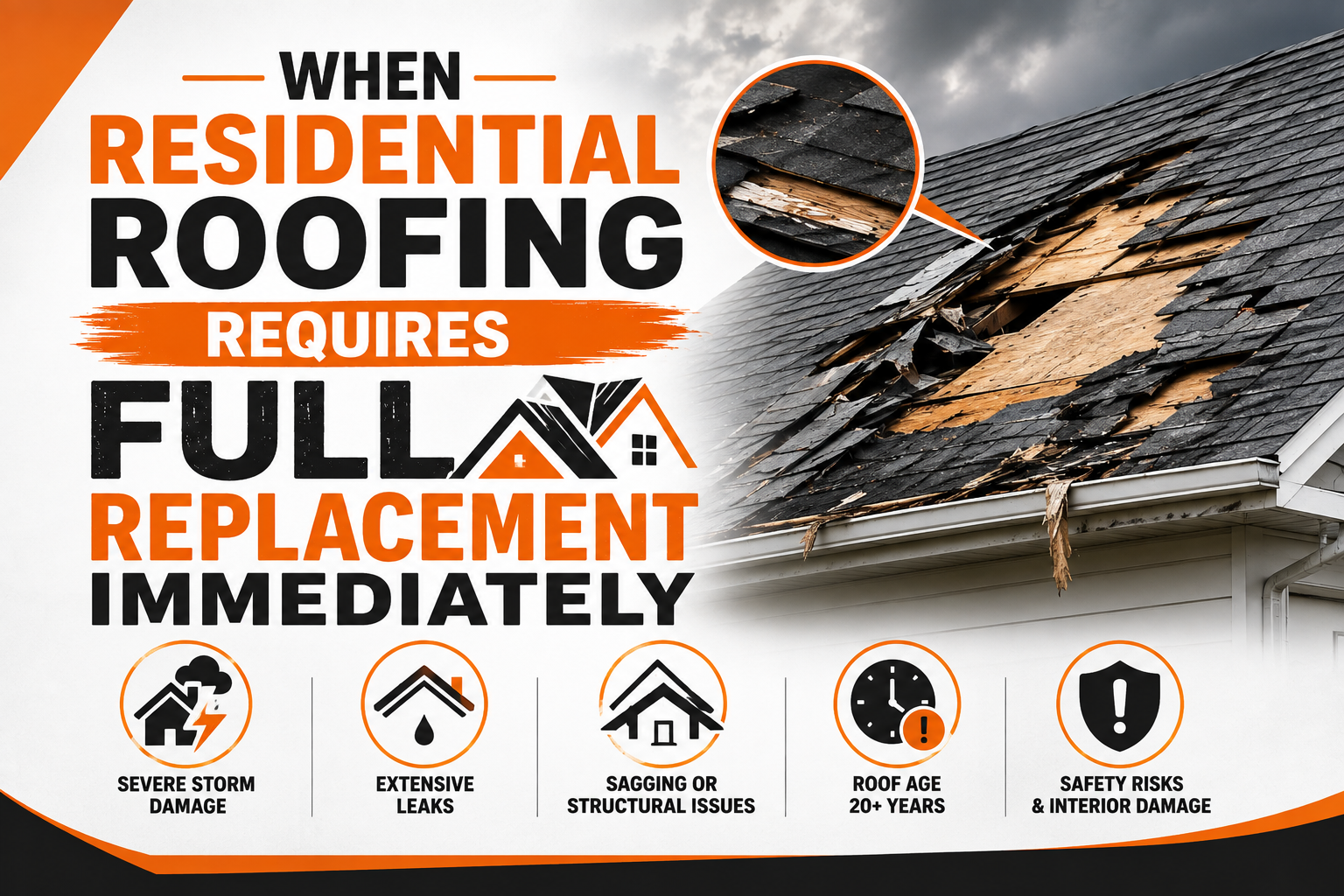 When Residential Roofing Requires Full Replacement Immediately