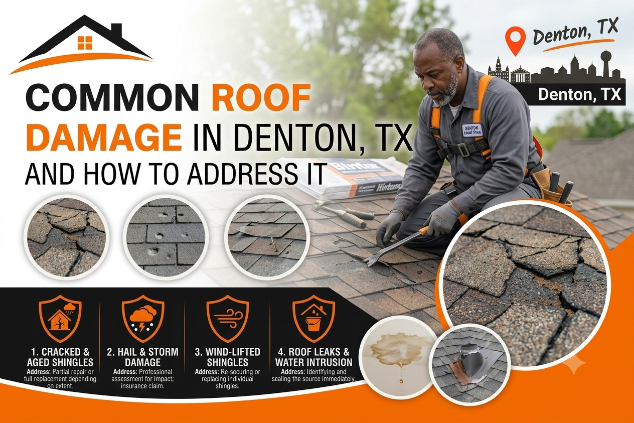 Common Roof Damage in Denton, TX and How to Address It