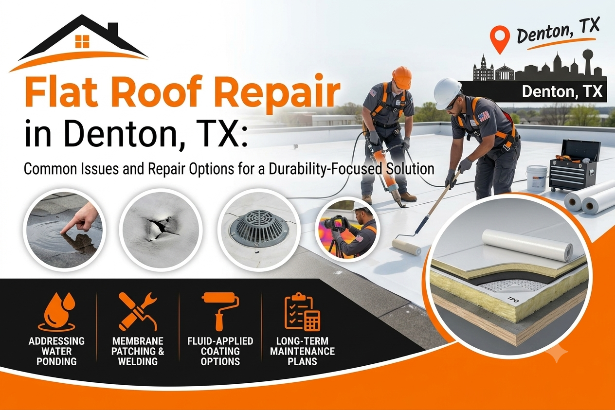 Flat Roof Repair in Denton, TX Common Issues and Repair Options