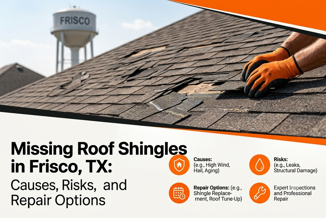 Missing Roof Shingles in Frisco, TX: Causes, Risks, and Repair Options