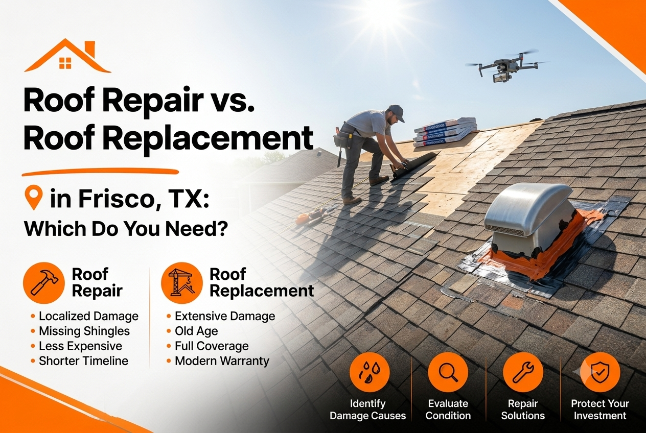 Roof Repair vs. Roof Replacement in Frisco, TX: Which Do You Need?