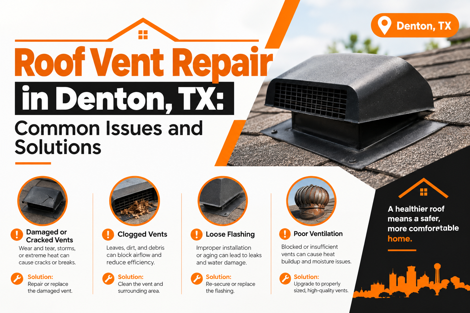 Roof Vent Repair in Denton, TX: Common Issues and Solutions