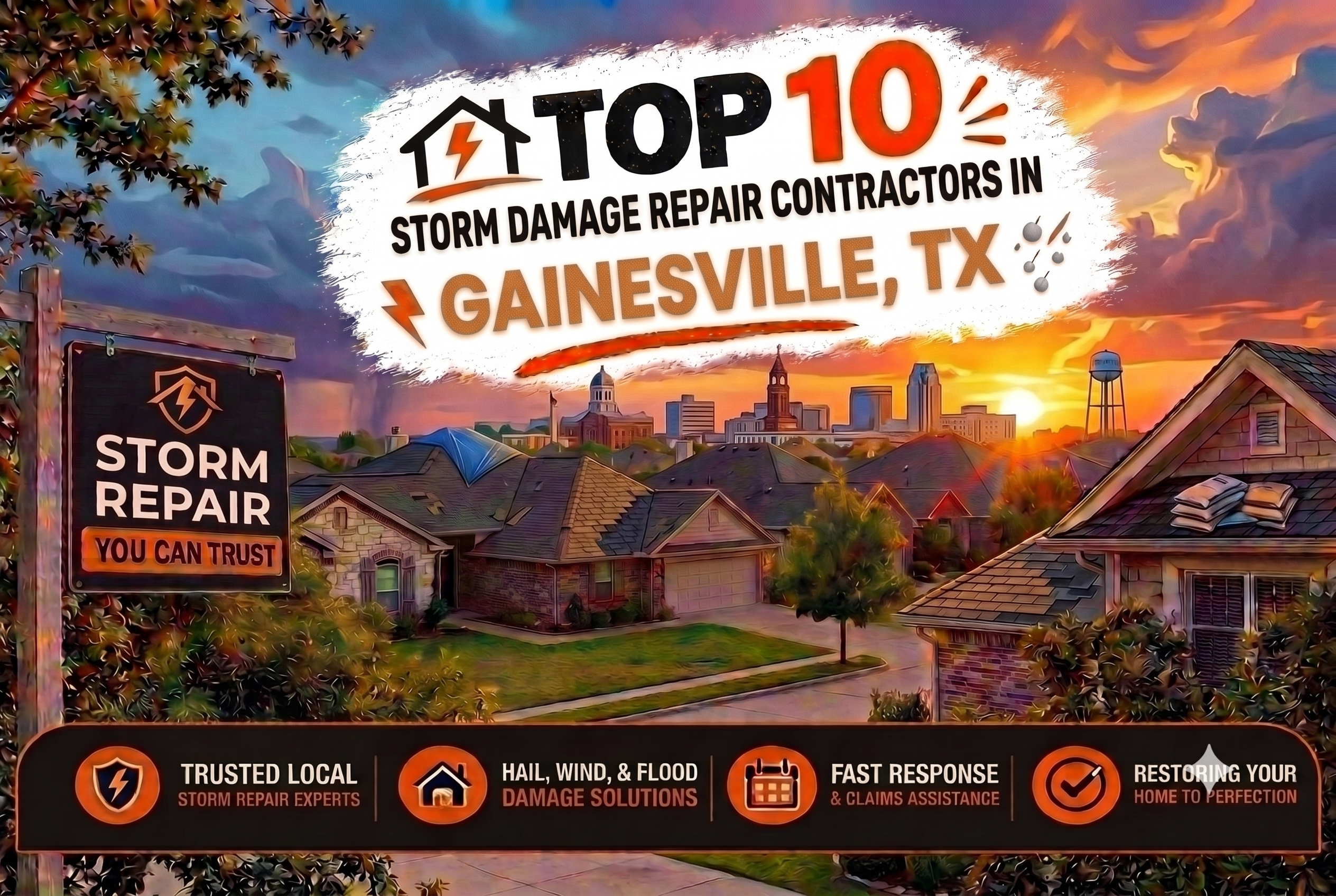 Top 10 Storm Damage Repair Contractors in Gainesville, TX